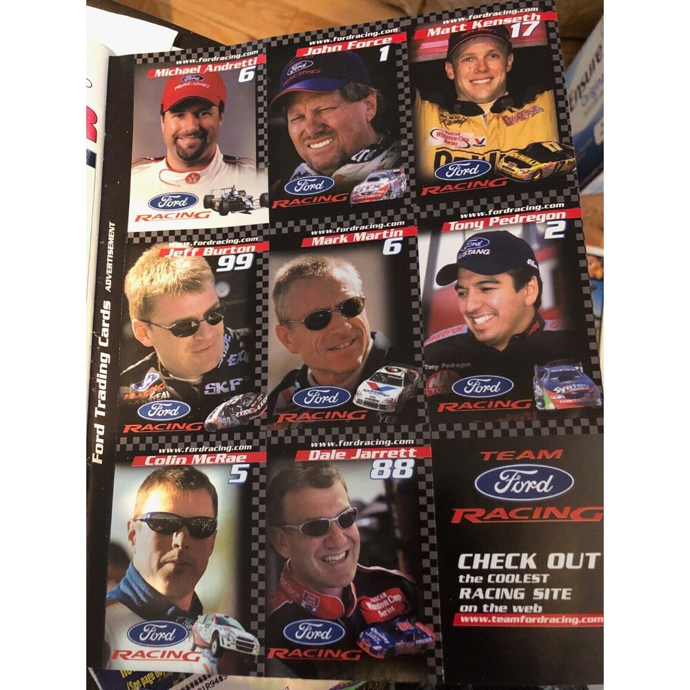 SI for Kids Uncut Sheet Ford Trading Cards Year 2000 Cards # 1-8